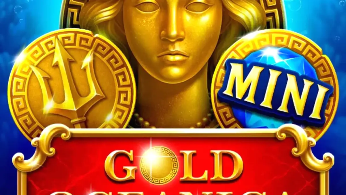 Cena subaquática do slot Gold Oceanica com elementos míticos e tesouros